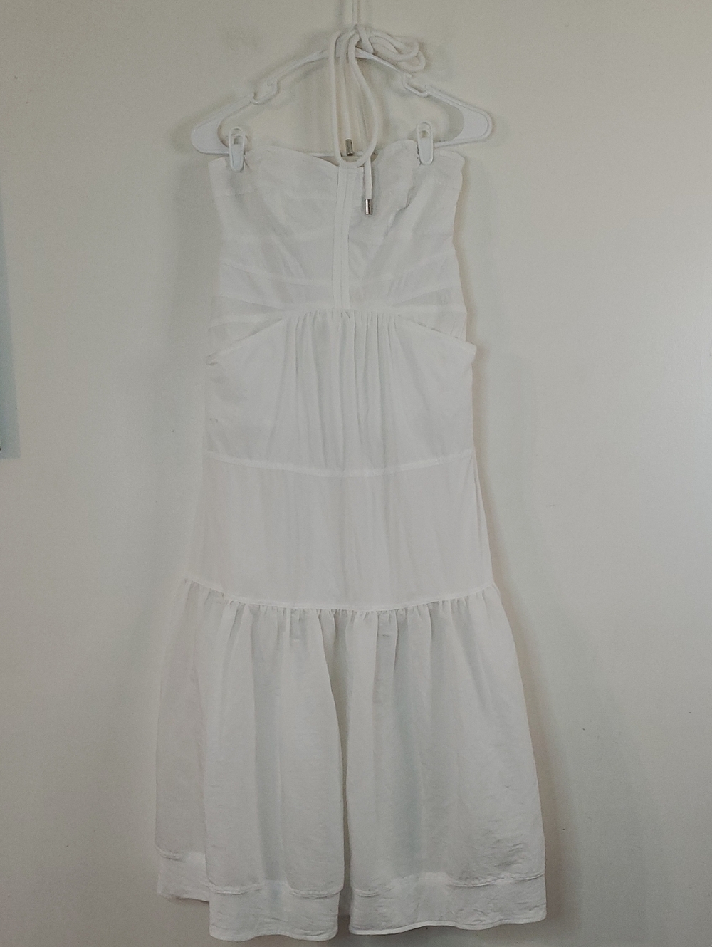 Mare Mare × Anthropologie Strapless White Halter Midi Dress Size Med Elegant - Picture 4 of 16